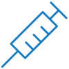 simple minimalist line art medicine icon visualized by a syringe